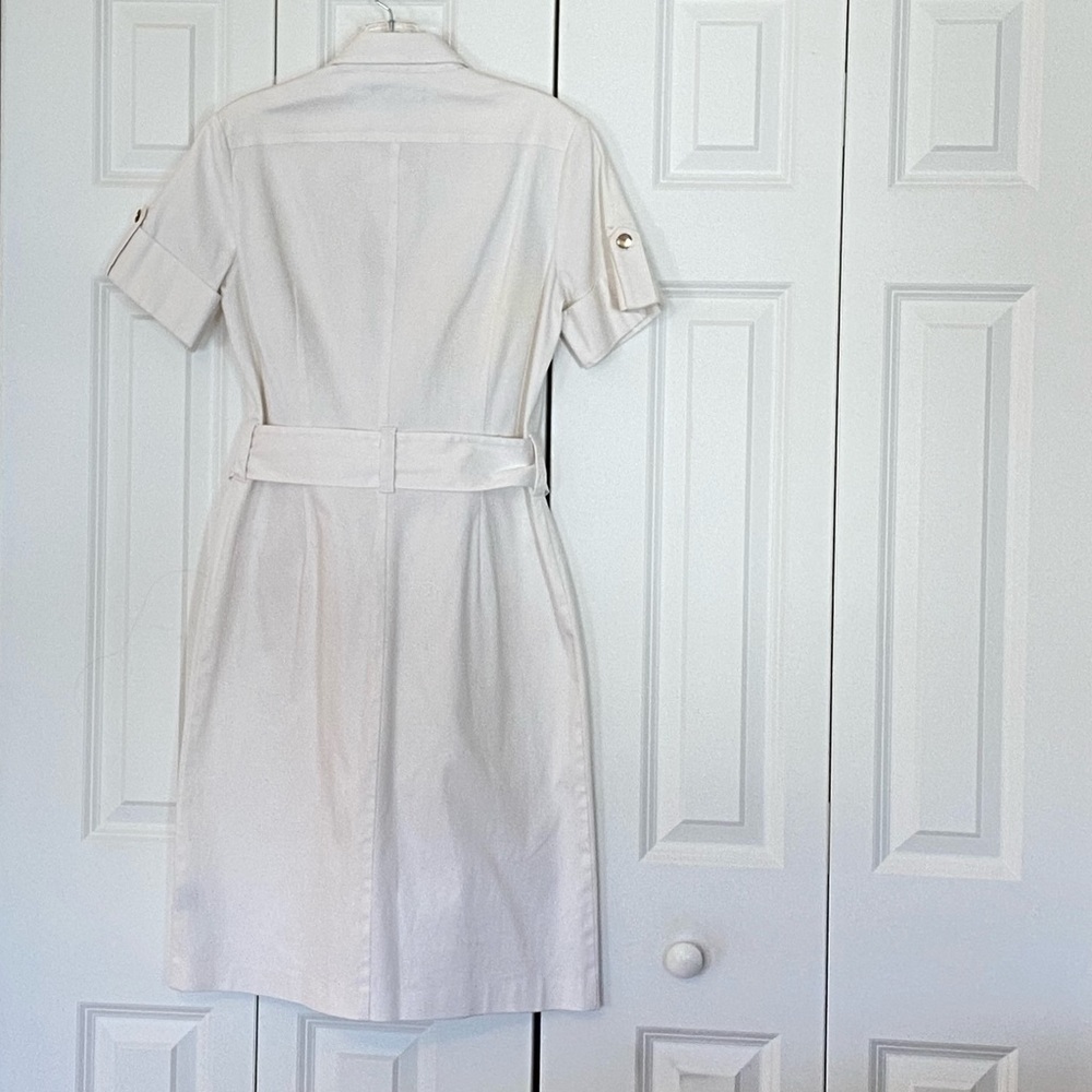 Ralph Lauren Button Up Cotton Dress, White, Size 6 - Picture 8 of 16